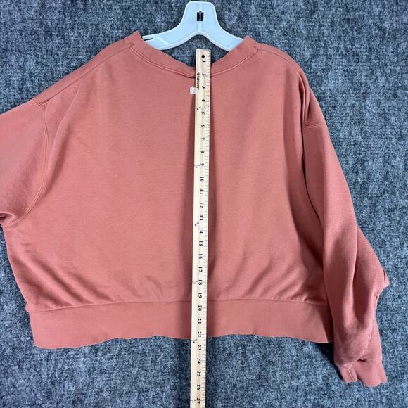 Nike Sweatshirt Womens 2X Plus Orange Sweater Crop Activewear Athleisure - Picture 9 of 10
